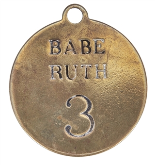 1929-34 Babe Ruth Yankee Stadium Locker Tag